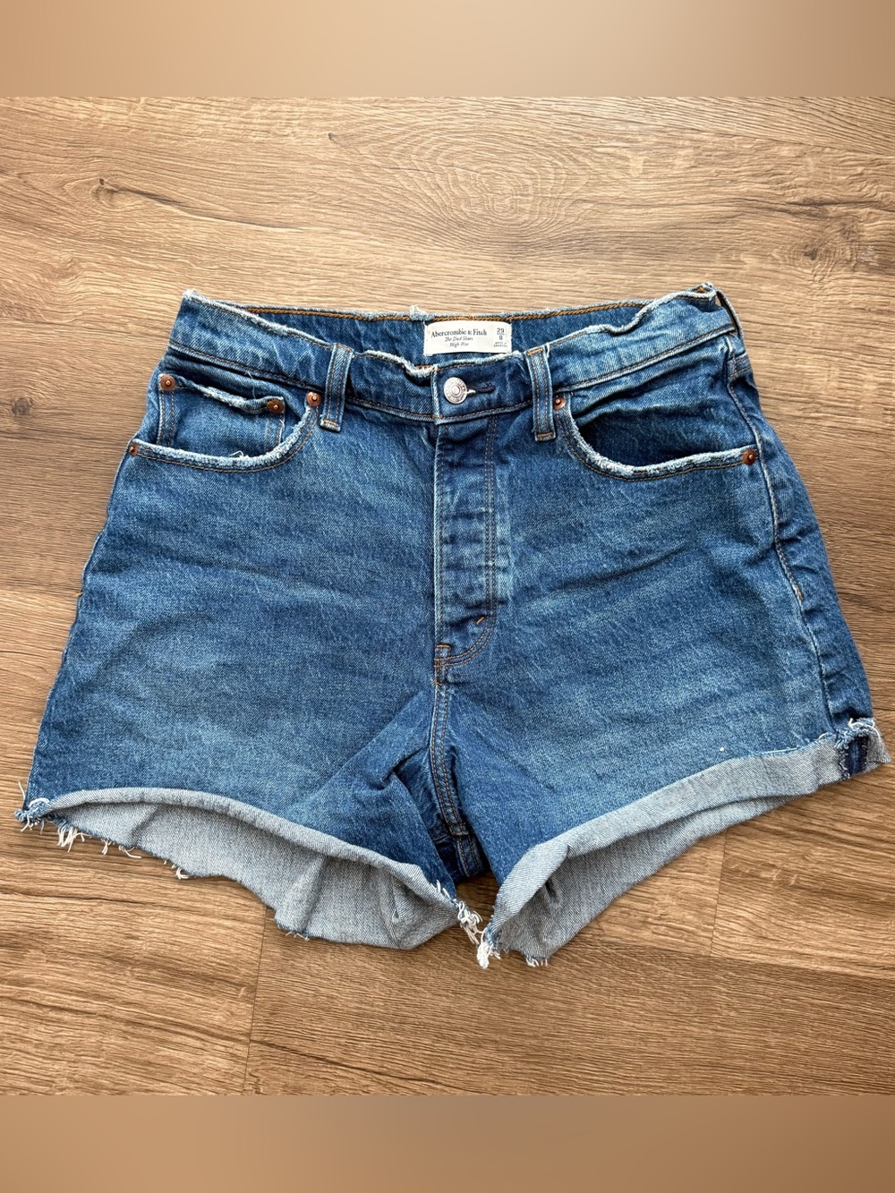 Abercrombie & Fitch The Dad Short High Rise Denim Shorts
